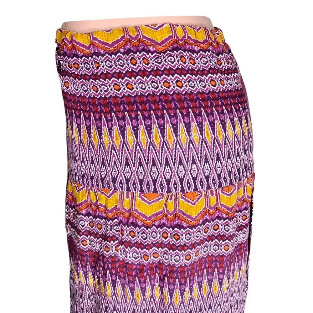Mossimo Supply Co. Maxi Boho Skirt Size Small Pink and Orange Tones Aztec Print - Picture 4 of 10